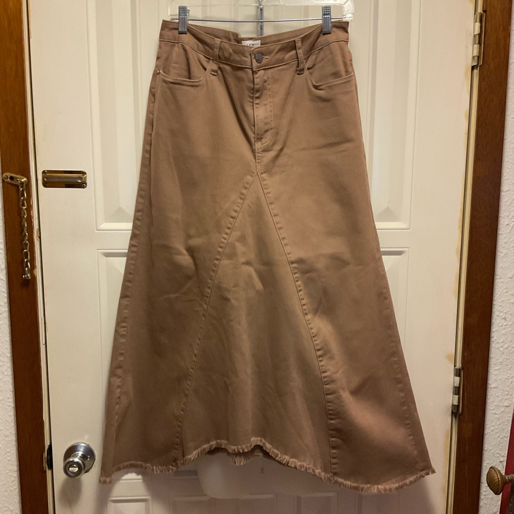 Wash Lab Long Maxi A Line Denim Skirt - Picture 5 of 12
